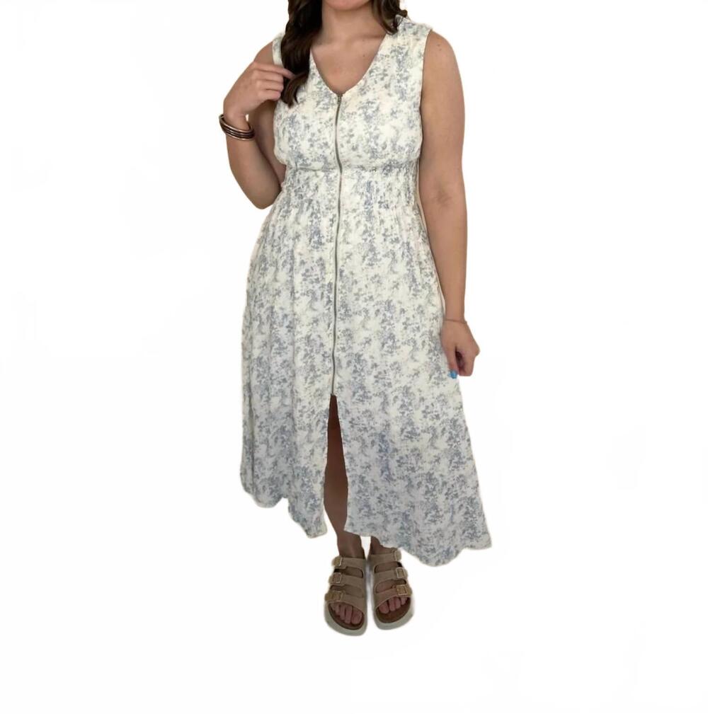 NEW HAYDEN LA sabrina floral gauze dress in light blue